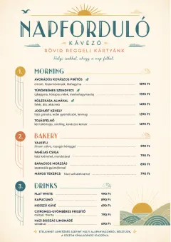 Sunrise Short Carte menu template preview