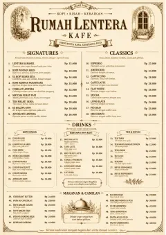 Vintage Classic menu template preview