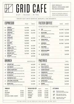 Architectural Grid menu template preview