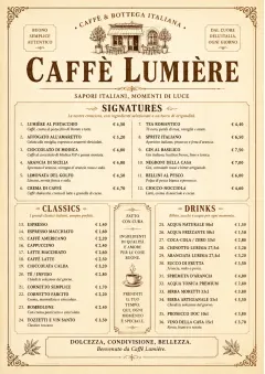 Vintage Classic menu template preview