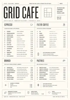 Architectural Grid menu template preview