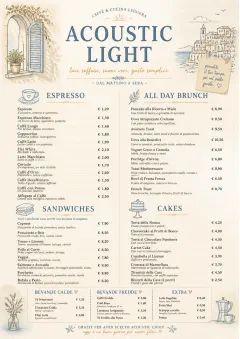Acoustic Light menu template preview