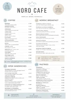 Nordic Clean menu template preview