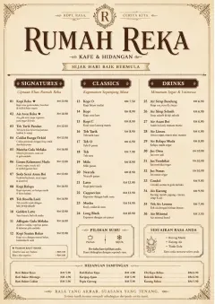Vintage Classic menu template preview