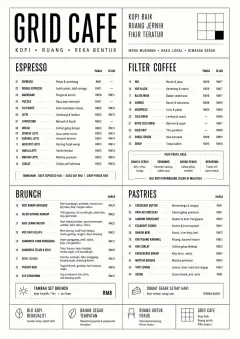 Architectural Grid menu template preview