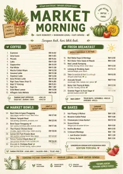 Farmers Market menu template preview
