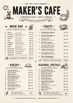 Craft Artisan menu template preview