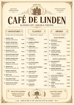 Vintage Classic menu template preview