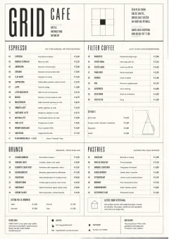 Architectural Grid menu template preview