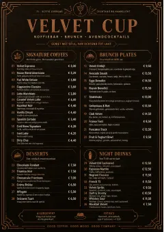 Speakeasy Leather menu template preview