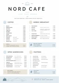 Nordic Clean menu template preview