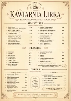 Vintage Classic menu template preview