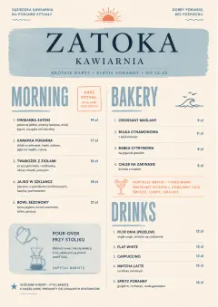Sunrise Short Carte menu template preview