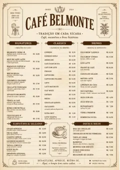 Vintage Classic menu template preview