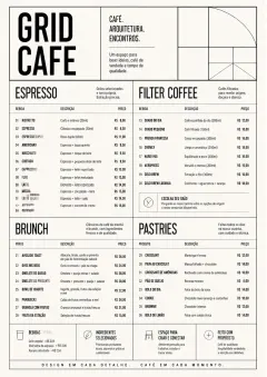Architectural Grid menu template preview