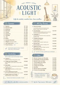 Acoustic Light menu template preview