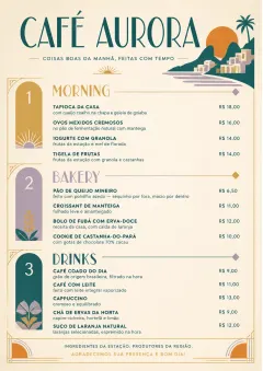 Sunrise Short Carte menu template preview