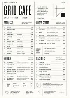 Architectural Grid menu template preview