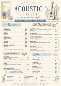 Acoustic Light menu template preview
