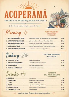 Sunrise Short Carte menu template preview