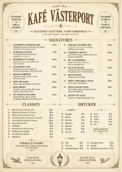 Vintage Classic menu template preview