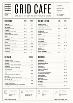 Architectural Grid menu template preview