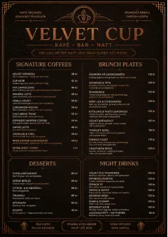 Speakeasy Leather menu template preview