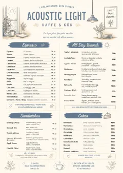 Acoustic Light menu template preview