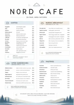 Nordic Clean menu template preview