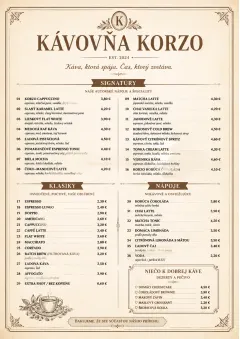 Vintage Classic menu template preview