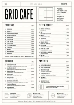 Architectural Grid menu template preview