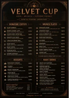 Speakeasy Leather menu template preview