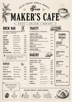 Craft Artisan menu template preview