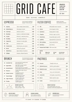 Architectural Grid menu template preview