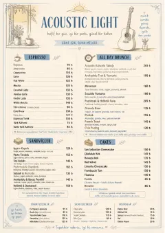 Acoustic Light menu template preview