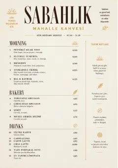 Sunrise Short Carte menu template preview