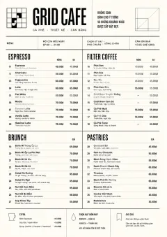 Architectural Grid menu template preview