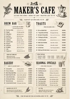 Craft Artisan menu template preview