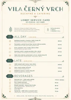 Lobby Service Card menu template preview