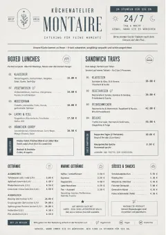 In-Room Tray Service menu template preview