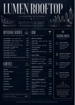 Rooftop Skyline menu template preview