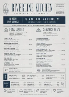 In-Room Tray Service menu template preview
