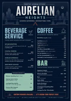 Rooftop Skyline menu template preview
