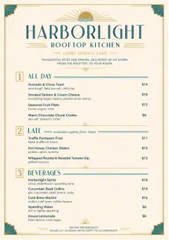 Lobby Service Card menu template preview