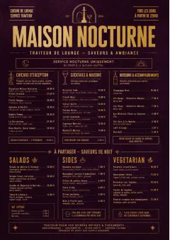 Lounge Velvet menu template preview