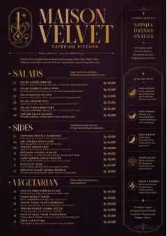 Lounge Velvet menu template preview