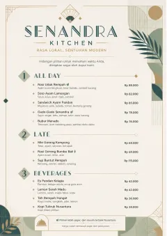 Lobby Service Card menu template preview