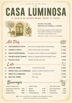 Lobby Service Card menu template preview