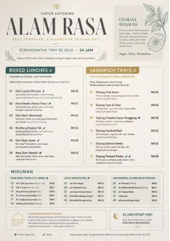 In-Room Tray Service menu template preview