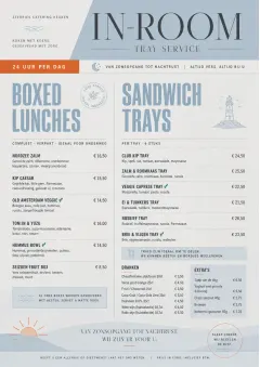 In-Room Tray Service menu template preview